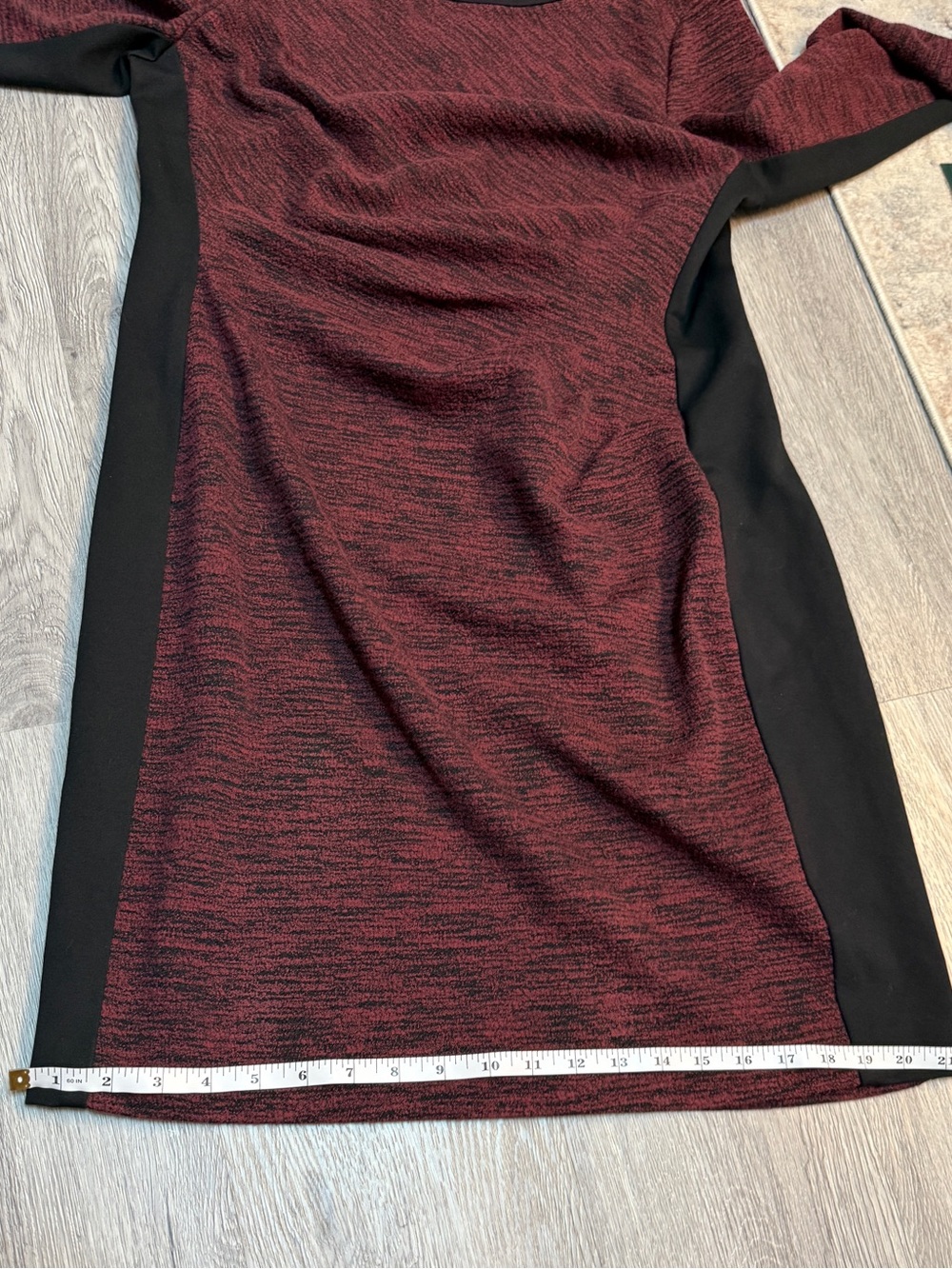 NWT Lauren Ralph Lauren Women’s Dress Size 16 Burgundy Black Colorblock Long Sle - Picture 11 of 13
